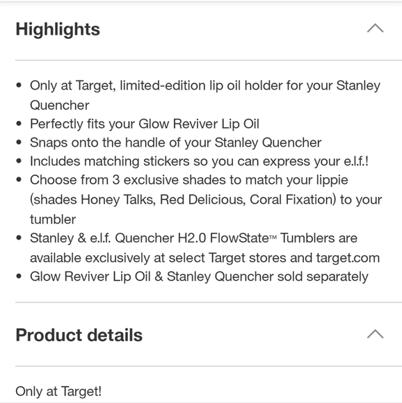 ELF Lip Oil Holder Honey Talks NEW E.L.F. Stanley - Picture 4 of 7